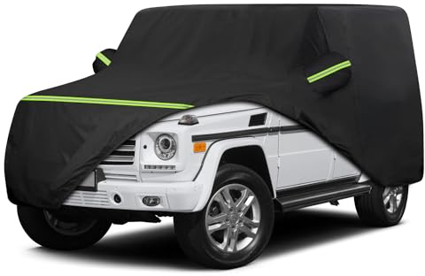 QUNSUNUS 6 Layer Car Cover for Mercedes Benz G-Class 500 550 650 2004-2024 Waterproof All Weather 210D Windproof for Wagon Car Cover Hail Protection with Zipper