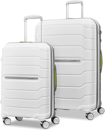 Samsonite Freeform Hardside Expandable with Double Spinner Wheels, White/Grey, 2-Piece Set (21/28), Freeform Hardside Expandable with Double Spinner Wheels