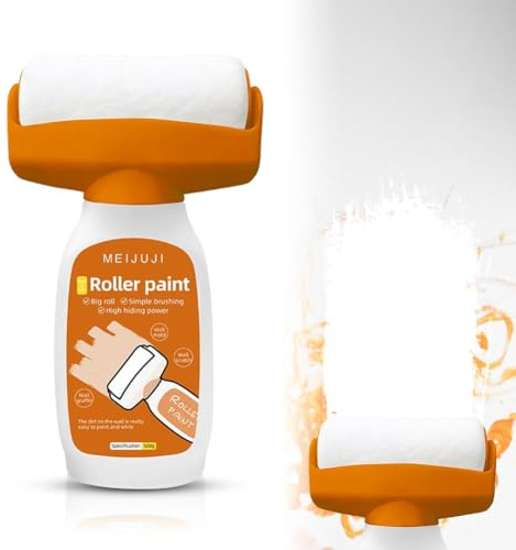 Wandreparatur-rollbürste mit Wandreparaturpaste, Wandfarbe Weiß Roller, Wandreperaturrollbürste Weiß, Roller Paint für Entfernt Werbung, Schmutzige SchuhabdrüCke, Graffiti, Wandkratzer und Mehr