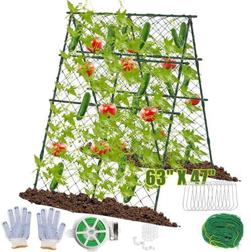 STFALI Treillis Plante Grimpante Exterieur, Treillis Concombre, Plantes Grimpantes, Tuteur en Métal pour Tomates, Légumes Et Plantes Grimpantes, Fleurs et Plantes Fruitières
