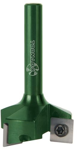 Fraiser TORNADO SNIPER – Fresa niveladora para madera, diámetro 35 mm, mango 8 mm, 3 cuchillas redondeadas de carburo 10,5 x 10,5 mm para superficies, ranuras y bordes, compatible con fresadora manual