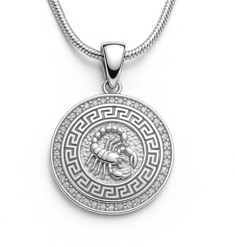 LillyMarie Collar De Mujer Signo Zodiacal Escorpión Plata 925 Exclusivo