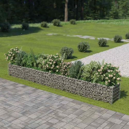 HOMTAKIE Lit surélevé à Gabion Acier galvanisé 450x50x50 cm