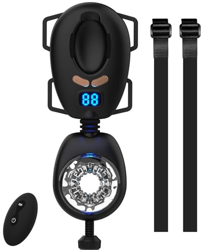 Masturbateur Masculin Automatique Portable avec Ceintures Amovibles, Wordone Pompe à Pénis Réglable avec Écran LCD Sextoy pour Homme, Véritable Machine à Fellation pour le Plaisir Masculin