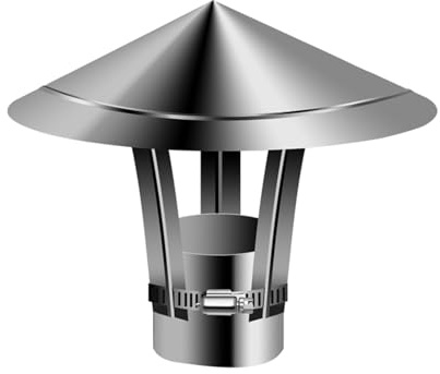 Comignolo Canna Fumaria cappa in acciaio inossidabile per tetto Cappello del Camino Antipioggia per impianti di Riscaldamento 80-300mm(220mm/8.66in)