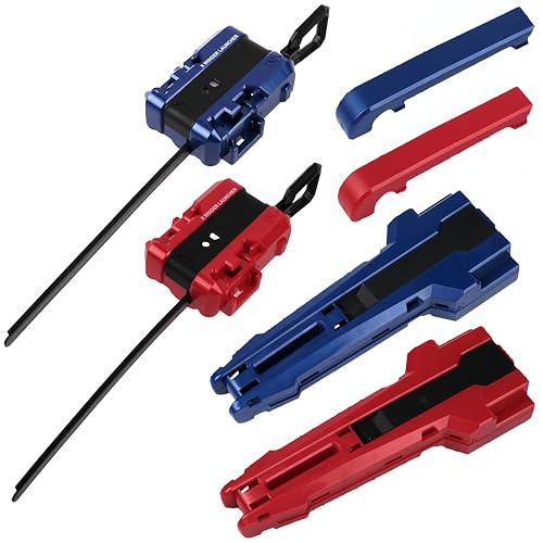 Lanciatori X, Set di Avviamento per Gyro da Battaglia, Lanciatore Battling Tops, Starter Spinner da Battaglia, Compatibile con Gyro Serie X, Set Blu Rosso