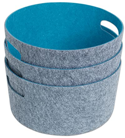 Betzold - Aufbewahrungskorb Filzkorb türkis, Durchmesser 38 cm, Höhe 18 cm