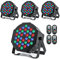 DELIBANG 4PCS Par LED Luci Discoteca, 36 RGB LED Luce di Scena con Suono Attivato e Telecomando, Luci da Palco per DJ, Party, Matrimonio, Concerto, Club, Bar, Halloween, Natale