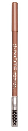 NOTE COSMÉTIQUE - Crayon et Brosse à Sourcils 2 en 1 Natural Look Eyebrow | Brosse à Sourcils Spoolie pour un Fini Mat Naturel | Crayon à Sourcils en Bois à Double Face Waterproof Beige