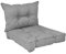 POKAR Loungekissen Stuhlkissen für Stuhl Rattanmöbel Gartenmöbel Kissen, 2er Set (1x Sitzkissen 70x70x10 cm + 1x Rückenlehne 70x40x10 cm), Grau