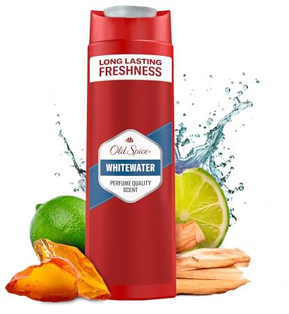 Old Spice Whitewater 3-in-1 Mehrzweck-Shampoo für Haar, Gesicht und Körper 250 ml, langanhaltende Frische, Duft von Parfümqualität, Tiefenreinigung