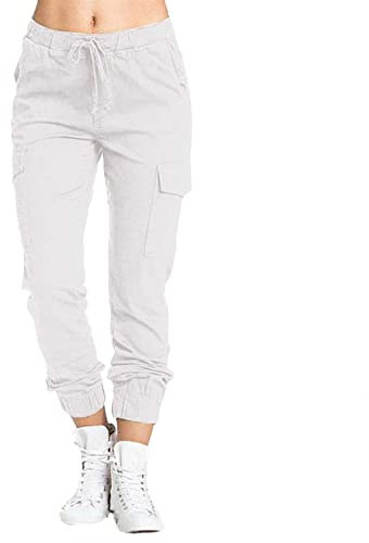 Weiße Hose Damen Medizin Stretch 48 Damen Multi Pocket Cargo Freizeithose Elastische Taille Korsett Seilhose Lack Kleidung Damen Hose