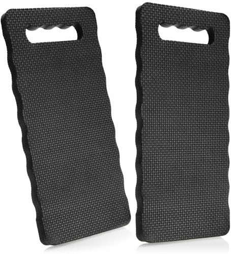 com-four® 2X Kniekissen für den Garten - Kniematte für die Gartenarbeit - Kniepolster für Handwerk und Freizeit - Knieschutzmatte wasserbeständig, wärmedämmend (schwarz - 2 Stück)