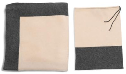 Jet&Bo Cashmere Merino Travel Blanket & Pouch 55x45 Pink & Gray