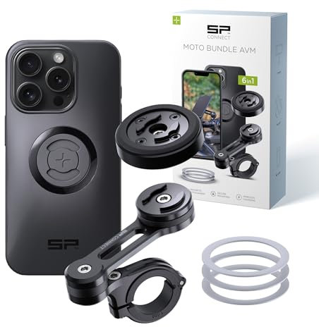 SP CONNECT Moto Bundle mit Anti Vibration Module | SPC+ | kompatibel mit iPhone 15 Pro Handyhalter für Motorrad Bike Moped Roller | Gadget Halterung für Navi