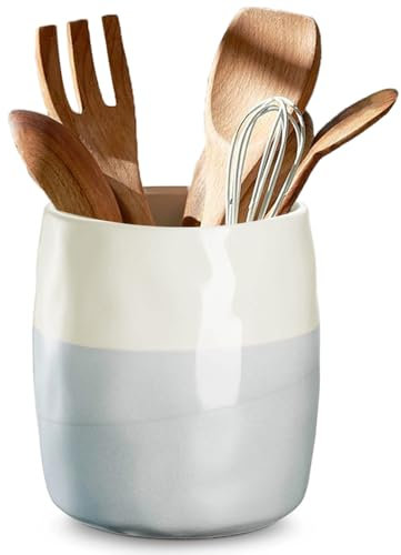 VTOBON Utensilienhalter Küche, Groß Küchenutensilienhalter, Große Küchenutensilien für Arbeitsplatte, Aufbewahrung, Utensilien-Organizer, Eiskübel, Vasen, Homedekoration, Reaktive Glasur Blau