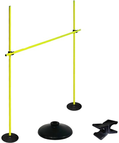 AemaSport Set de Entrenamiento de Agilidad y Velocidad – Vallas Ajustables, Palos de Slalom con Bases Lastradas, Obstáculos para Juego de Pies, Coordinación y Resistencia – para Atletas y Equipos