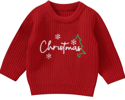 Winmany Suéter de Navidad para bebé, niño, niña, tejido de punto, suéter de Navidad, traje para niños de otoño e invierno