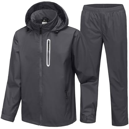 SPEEDRUN Combinaison de Pluie Imperméable et Réfléchissante - Veste et Pantalon Homme - Rain Coat Ensemble Vêtements Moto Sport Outdoor