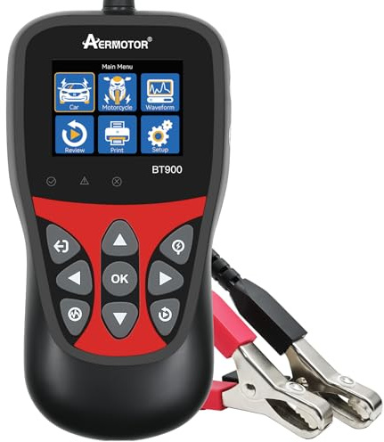 BT900 Car Battery Tester 6V 12V Automotive Battery Load Tester, 5-3000CCA Automotive Starter Alternator Analyzer and Charging Cranking System Tester for Cars Motorcycles Light Trucks Boat & More