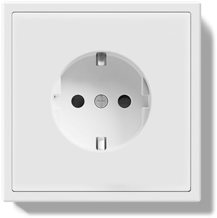 BSEED Schuko Steckdose Unterputz, Wandsteckdose 16Amp mit PC Rahmen, Einzelsteckdose mit Krallen, 1 Fach Weiß