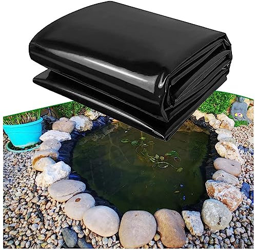 Revêtement de bassin pliable - 4,5 x 8 m - 0,12 mm - Noir - Pour carpes koï et piscines à poissons - Facile à installer - Membrane anti-infiltration pour différentes formes d'étang.
