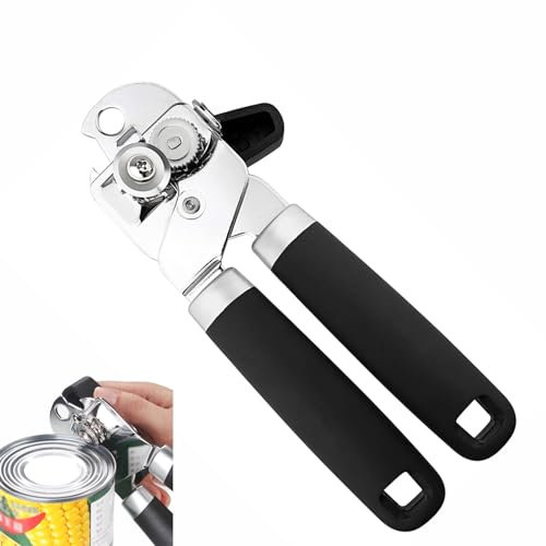 Apriscatole Manuale,3 in 1 Acciaio Inossidabile Apriscatole Manuale Facile da Lmpugnare,con Bordo Liscio,Apriscatole con Lama Affilata Apri Barattolo Senza Sforzo per Anziani,Mamma,Cucina