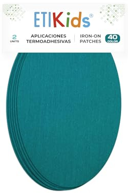 2 Aquamarine Iron-On Fabric Repair Patches – Knee & Elbow Patches for Clothes, Trousers, Jackets, Sweaters & Shirts, 16 x 10 cm