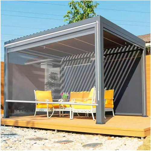 Persianas Enrollables Claro Pérgola,Estores Enrollables Impermeables Exterior,Persiana Enrollable Jardín,Cortina De Lluvia Partición,Estor Enrollable PVC Transparente,0,5mm,W×H-50x80cm/19.7 * 31.5in