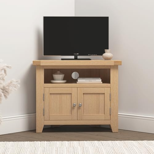 Seconique Windsor Corner Tv Unit in Natural Oak