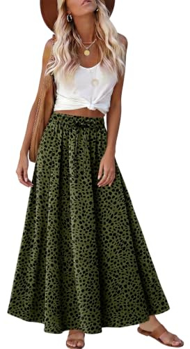 KISSMODA Maxi Skirt for Women Summer Long Skirts Casual Vacation Boho Skirt