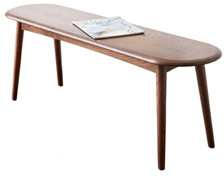 Matbänk i massivt trä – ekentré och kök, sittplatser, valnötsfärg, 100 cm lång – perfekt för vardagsrum och sovrumsdekor, rustik slopäls