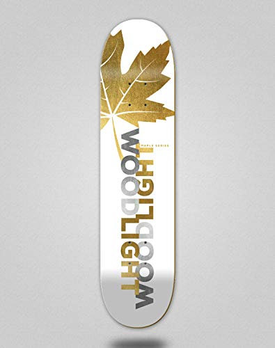 Wood light Monopatín Skate Skateboard Deck Tabla Maple Gold Ortiz (8.25)