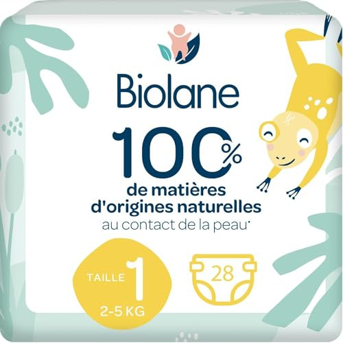 Couches bébé écologiques Taille 1 - 28 couches - Biolane