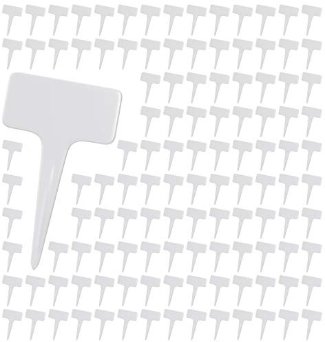 WELLGRO 120 carteles para plantas – Etiquetas de hierbas para escribir – Plástico – Blanco – aprox. 10 x 6 cm (largo x ancho) – Letrero para plantas – Cartel para jardín