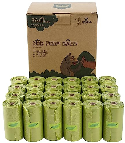 360 Bolsas caca perro Biodegradables, Bolsas Biodegradables para Excrementos perros,gatos, mascotas. Fuertes, Resistente a Fugas (color verde)