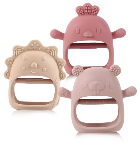 Beißring Baby Von 3-6 Monaten, Beissring Baby BPA-freies Zahnungshilfe Baby, Beißspielzeug Baby Leicht Zu Greifende Formen Mit Weicher Textur Für Die Sensorische Erkundung