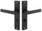 Gedotec Juego de manillería negro mate [WC - Bath] 1x herrajes de puerta placa larga I Manillería para puertas interiores Din standard 78 mm I Manillería para puertas de 35-47 mm de grosor