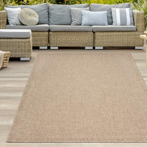 Teppich-Traum Outdoor Teppich wetterfest Sisaloptik Garten Terrasse Balkon beige/naturfarben 120x170 cm
