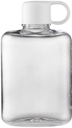 Tritan Travel Pocket Water Bottle - 360ml Slim Square Bottle for Camping, Hiking, Fitness