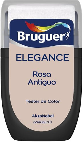 Bruguer ELEGANCE Pintura Monocapa ExtraMate, Paredes y Techos, Interior, Exterior protegido, Alta Durabilidad, UltraLavable, Resistente al Desgaste y Manchas Rosa Antiguo 30 ml