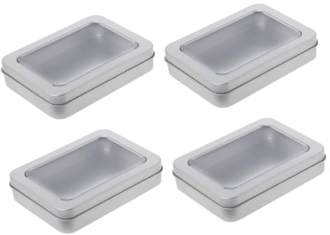 SEWOART 4 pièces Boîte de Rangement Tôle pour Clés USB Lot de Petites Boîtes Transparentes Organisateur Pratique pour Bureau et Accessoires Numériques