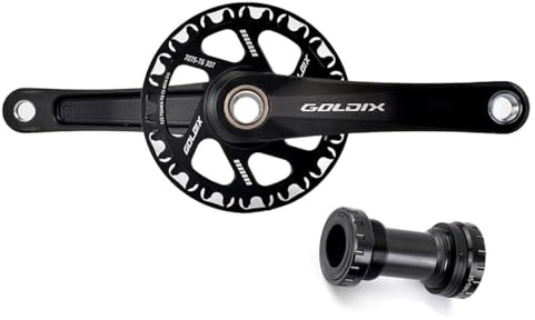 HZXQCVB Pédalier Intégré Creux avec BB 110/127/140/150/155/160mm Manivelles De Vélo De Montagne 28/30/32/34/36 Dents À Vitesse Unique Plateau Rond Étroit Et Large pour 7-12 Vitesses(36T-140mm)