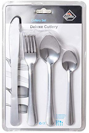 Stainless Steel Cutlery Set Knife Spoon Fork Teaspoon for Modern Kitchen with A Strong Lovely Presentation Box (16 PC)