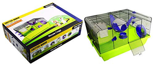 Pet One Critter Manor Mouse Wire Cage (50x36.5x29cm) Purple Green, One Size