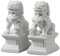 Siunwdiy Pair of Japanese Foo Dog Statues,Large Oriental Guardian Lion Fu Dogs for Feng Shui Protection,Stone-Effect Outdoor Garden Ornament,18cm