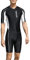 YAOTT Herren Einteiliger Badeanzug Kurzarm Badehose Surfanzug Zipper Badeshirt mit Shorts Gymnastikanzug Training Bademode Schwimmanzug Schutzkleidung Sonnenschutz Sonnenanzug Taucheranzug Schwarz XL