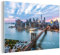 MuchoWow Glasbild Glasfoto Wandbild Bilder Deko 120x80 cm New York - Skyline - Brücke