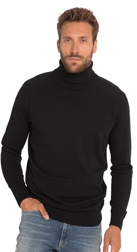 JP 1880 Herren Rollkragen, Feinstrick Pullover, schwarz, 6XL Grande Taille
