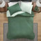 Degrees of Comfort Ropa de cama de 135 x 200 cm, 4 piezas, color verde oscuro, no necesita planchado, fundas nórdicas con cremallera, juego de ropa de cama bicolor de microfibra cepillada, 2 fundas